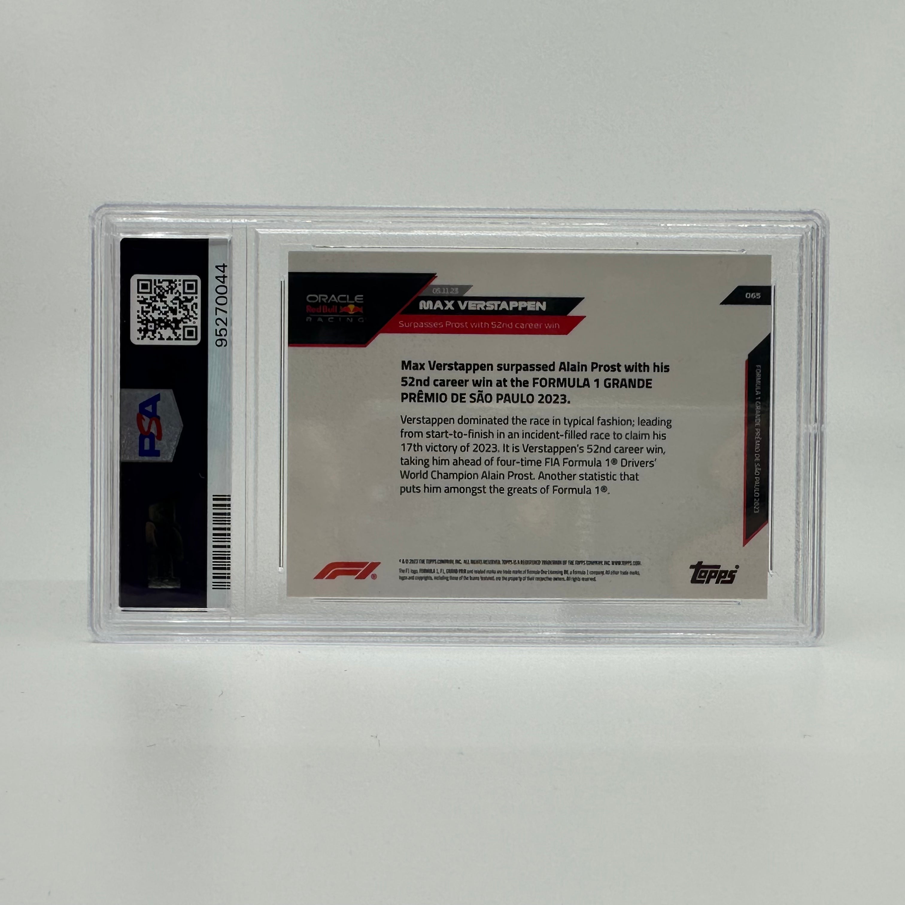 PSA 8 65/99 Max Verstappen #65 Red 2023 Topps Now F1 Racing Card - Perfect for F1 Collectors, Sports Memorabilia Displays & Racing Enthusiasts