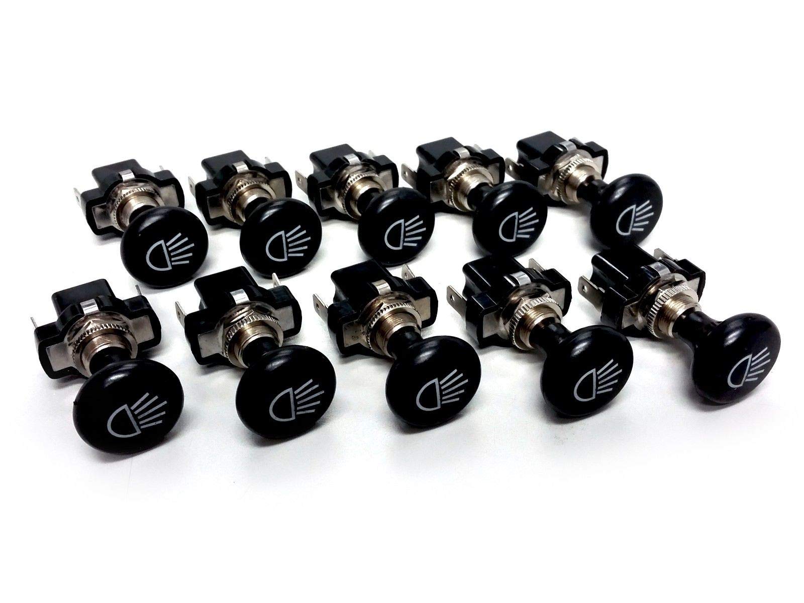 3G Golf Cart Headlight Switch - 10 Pack Replacement Parts for EZGO, Club Car & Yamaha - Perfect for Night Driving & Off-Road Adventures