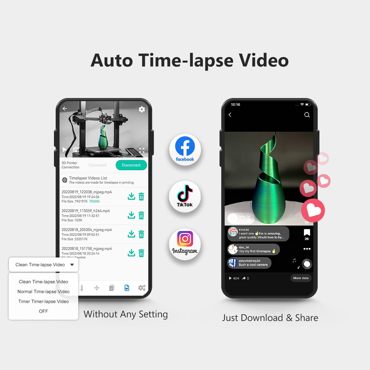 Beagle V2 1080P Dual Band WiFi Camera for 3D Printer - 2.4GHz/5GHz Time-Lapse Monitoring with Tripod | Plug & Play Remote Control via PC/APP | Manual Focus for Precision Printing | Perfect for 3D Printing Enthusiasts & Makerspaces