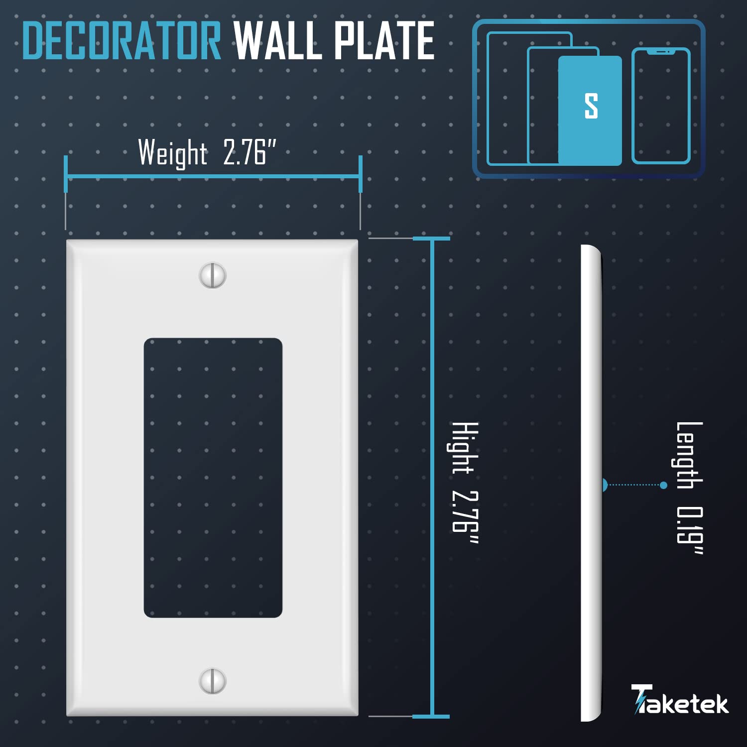 10 Pack White Decorator Wall Plates - Paddle Light Switch Covers for Rocker Switches & Receptacle Outlets | Single Gang Electrical Decora Faceplate Cover | Perfect for Home, Office & Commercial Decor