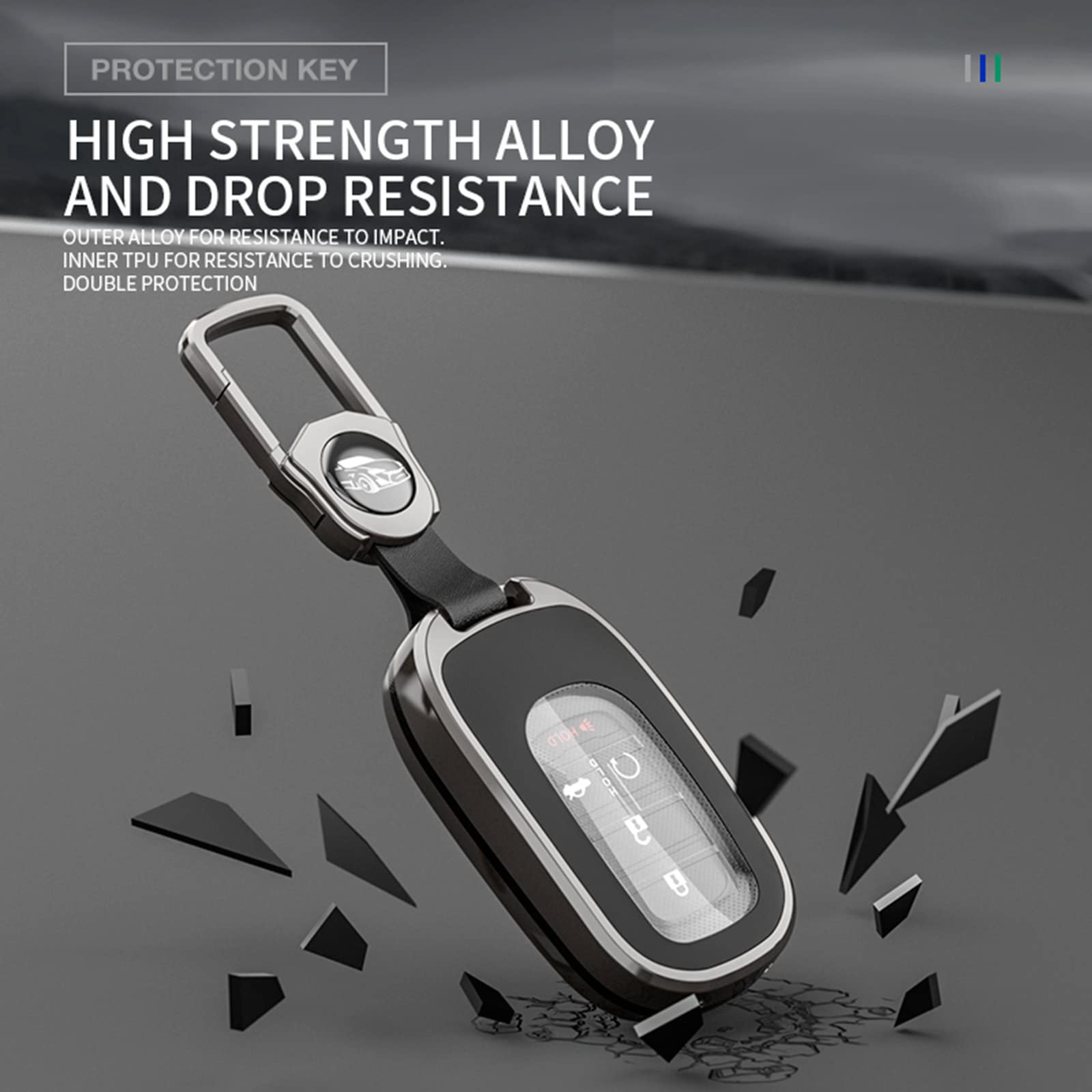 Premium RYE TPU & Zinc Alloy Key Fob Cover for 2022-2024 Honda Accord Civic HR-V CR-V Pilot - Durable Smart Key Case Protector for Sport SI EX EX-L Touring Models (Black) | Perfect Car Accessories Gift & Daily Key Protection