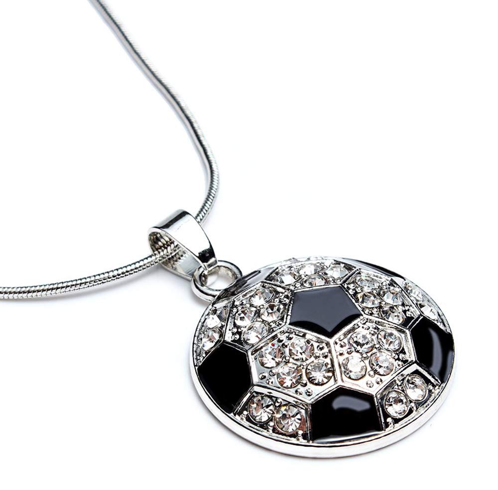 BANCHELLE Soccer Pendant Necklace for Women & Men - Stainless Steel Sports Fan Jewelry Gift for Soccer Players, Coaches, Fans - Perfect for Games, Training, and Everyday Wear
