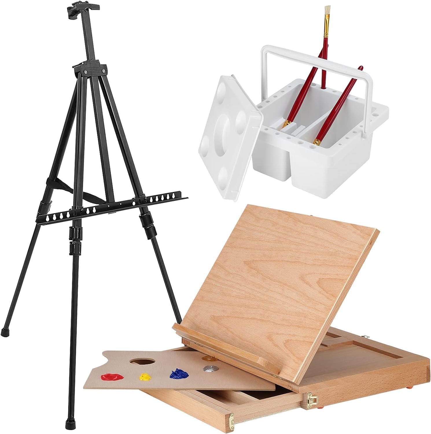 149-Piece Professional Artist Painting Set with Aluminum & Beech Wood Easel - 48 Acrylic & Oil Paints, 24 Watercolors - Complete Art Supplies Kit for Beginners, Adults & Professional Artists - Perfect for Studio, Classroom & Home Art Projects