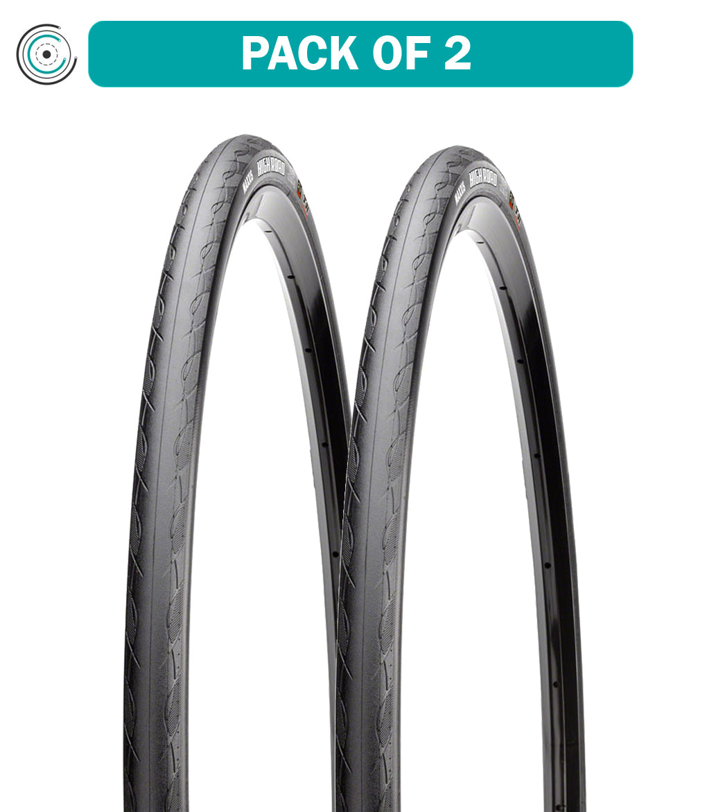 2 Pack Maxxis High Road Tubeless Bike Tires - 700x25 Black with HYPR K2 Protection for Road Biking | ONE70 TB00329500 | Perfect for Commuting, Racing & Long-Distance Cycling