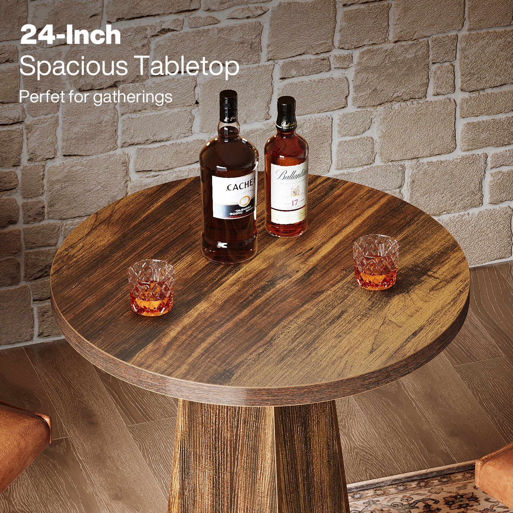 Round Pub Table with Footrest - 30