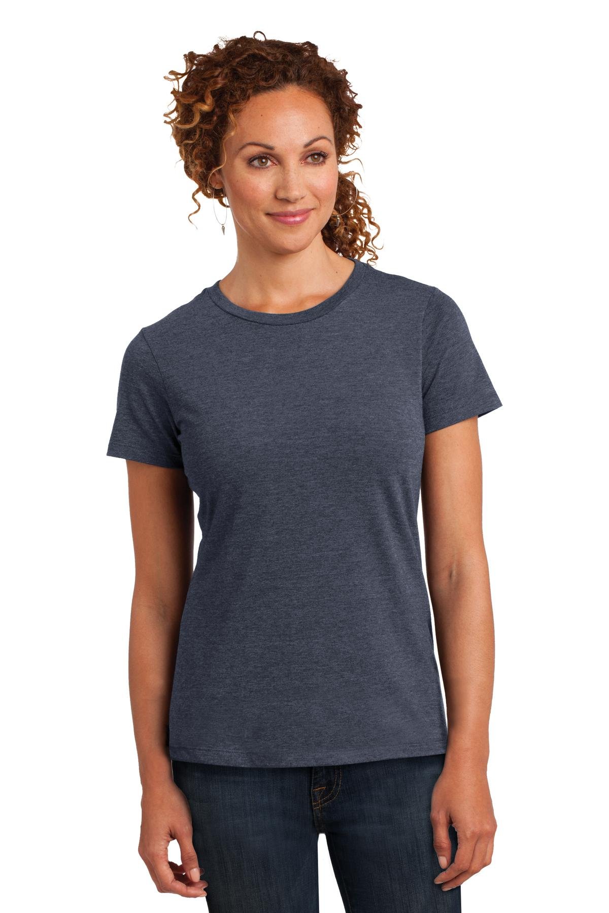 District Made Perfect Blend Crew Tee (DM108L) - Heather Navy, XL - Soft Cotton Casual T-Shirt for Men, Everyday Wear & Street Style Fashion