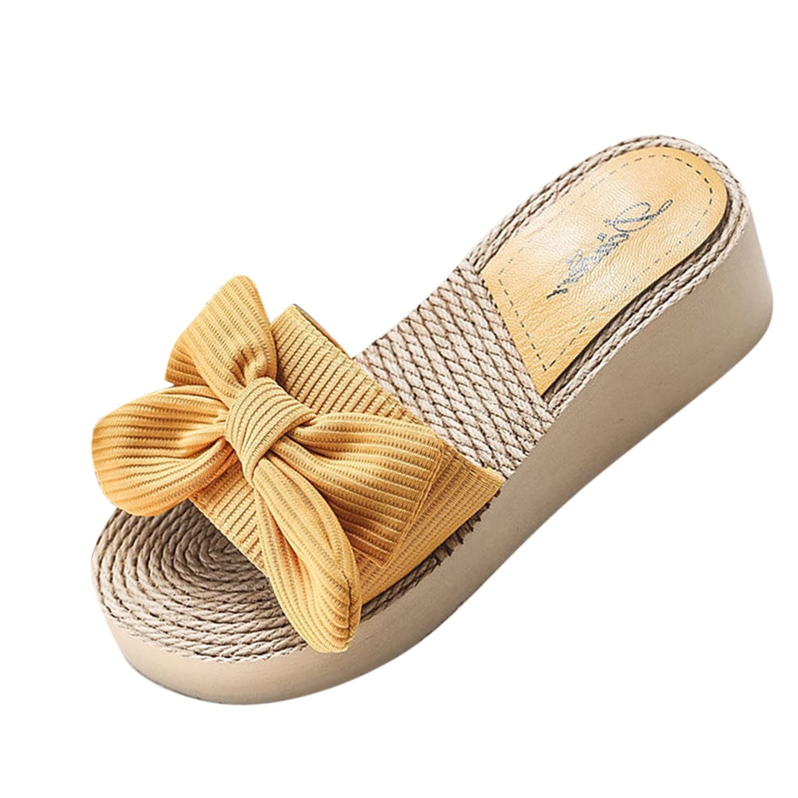 VISLINDU Women's Summer Sandals - Sexy Bow Fashion Sandals for Beach, Casual & Spring Wedge Shoes | Perfect for Vacation, Poolside & Outdoor Activities