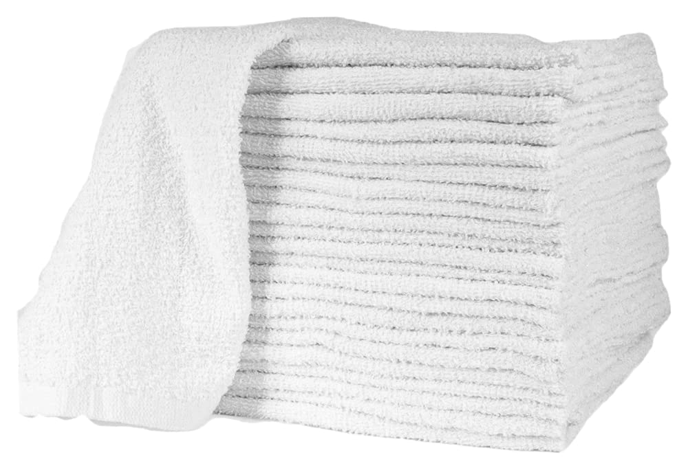 480 Pack 17x20 Inch White 100% Cotton Bar Mop Towels - Heavy Duty 24oz per Dozen for Kitchen Cleaning, Restaurant Use & Commercial Dishwashing