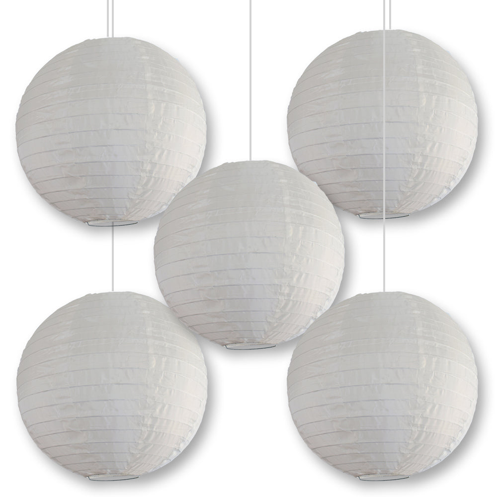 5-Pack Beige Shimmering Nylon Lanterns - 14