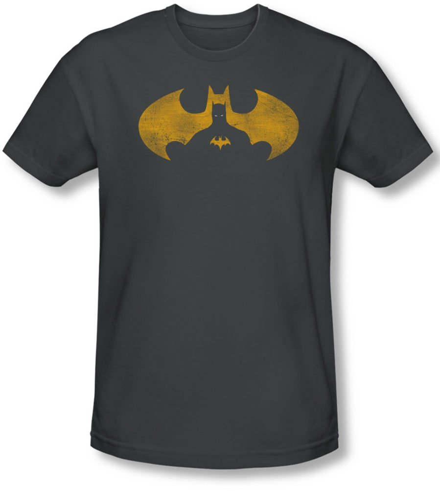 Batman Men's Bat Symbol Knockout Slim Fit T-Shirt | Superhero Graphic Tee for Casual Wear & Cosplay | DC Comics Fan Apparel