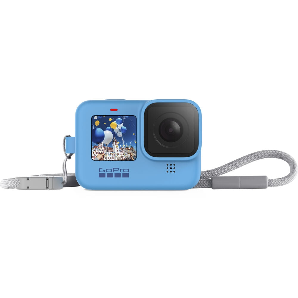 GoPro Sleeve & Lanyard for HERO9/HERO10 - Protective Case with Wrist Strap (Blue) - Perfect for Outdoor Adventures, Travel & Action Sports