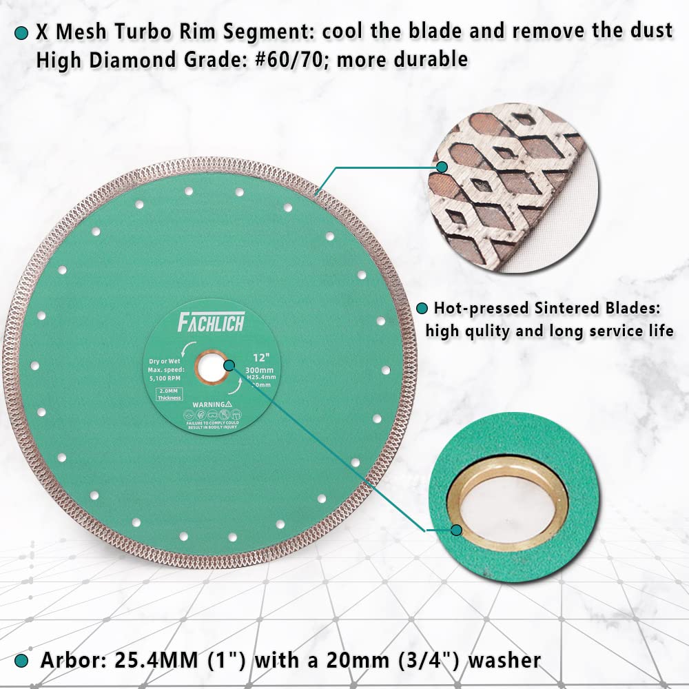 Diamond Porcelain Saw Blade - 2 Pack 12