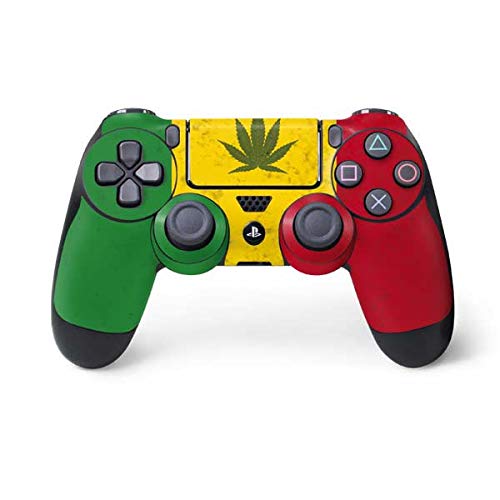 Custom Marijuana Rasta Flag Skin Decal for PS4 Controller - Durable Vinyl Gaming Accessory for Enhanced Grip & Style - Perfect for Gamers, Collectors & Reggae Fans