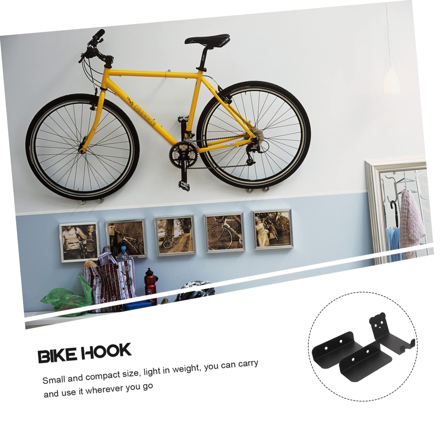 Heavy Duty Bike Wall Hanger - Indoor Bike Rack for Garage Storage, Bike Hook & Hanger for Mountain, Road & Kids Bicycles - Perfect for Home, Gym & Garage Organization