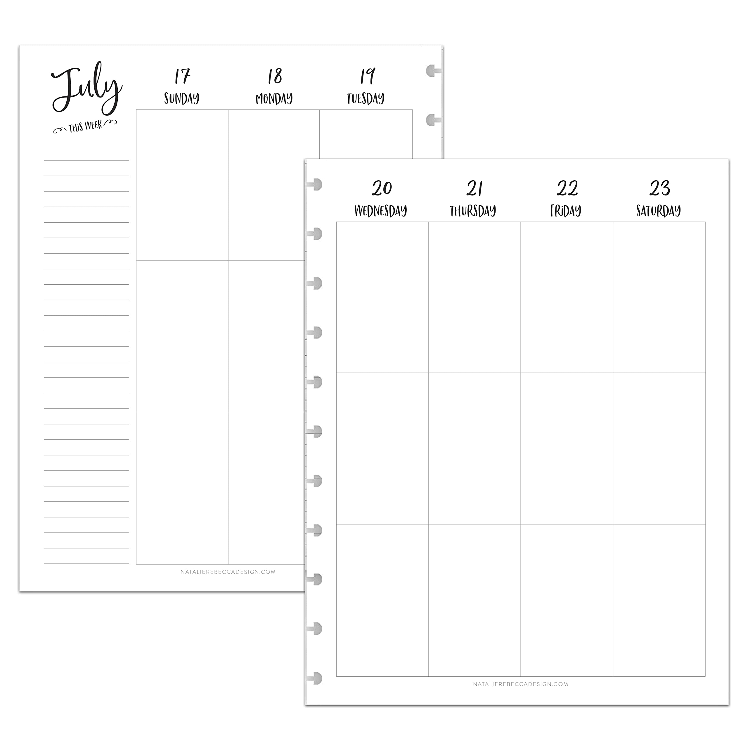 BetterNote July 2025 - June 2026 Academic Vertical Calendar Refill for Discbound Notebooks - Fits Happy Planner, Levenger Circa Jr, TUL, Arc, NOTIQ (Whimsy Design, 11-Disc, 8.5