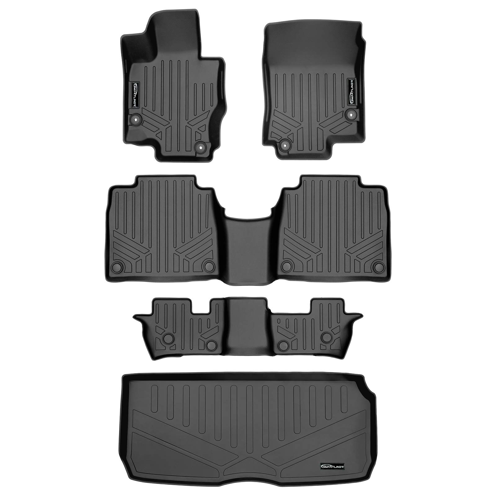 Premium SMARTLINER All-Weather Floor Mats & Cargo Liner Set (3 Rows) - Perfect Fit for 2020-2023 Mercedes-Benz GLS-Class 7-Passenger SUV with Bench Seats - Heavy Duty Protection for Family Road Trips & Daily Commutes