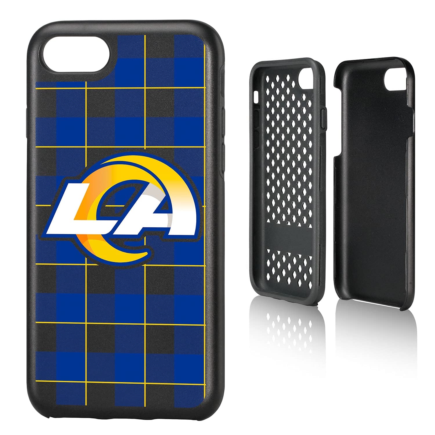 Los Angeles Rams iPhone Case - Rugged Plaid Design for iPhone 14/13/12/11 Pro Max - Shockproof Protective Cover for Football Fans - Perfect for Game Day & Outdoor Activities