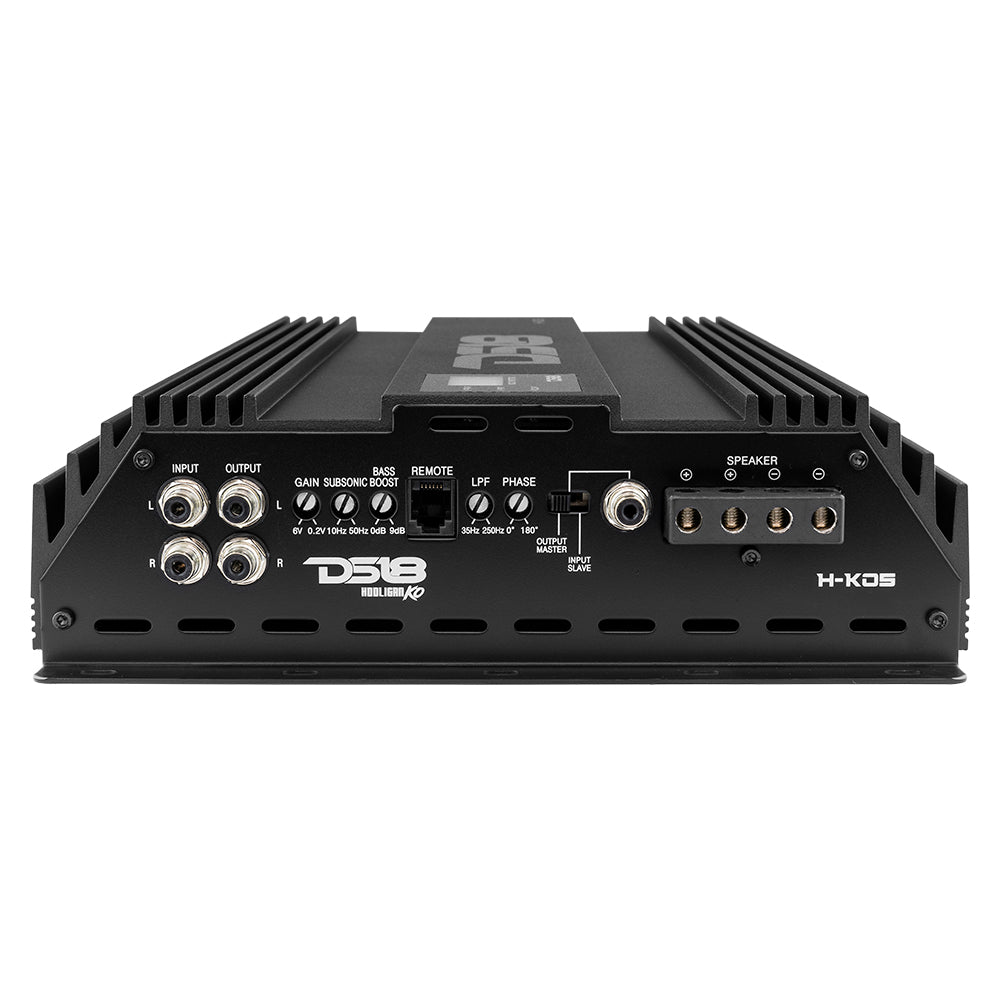 HOOLIGAN KO 1 Channel 5000W RMS Mono Amplifier with Voltmeter - 1 Ohm Stable, High Power Car Audio Amp, Made in Korea (Black) - Perfect for Car Audio Systems, Bass Boost & Subwoofer Installations