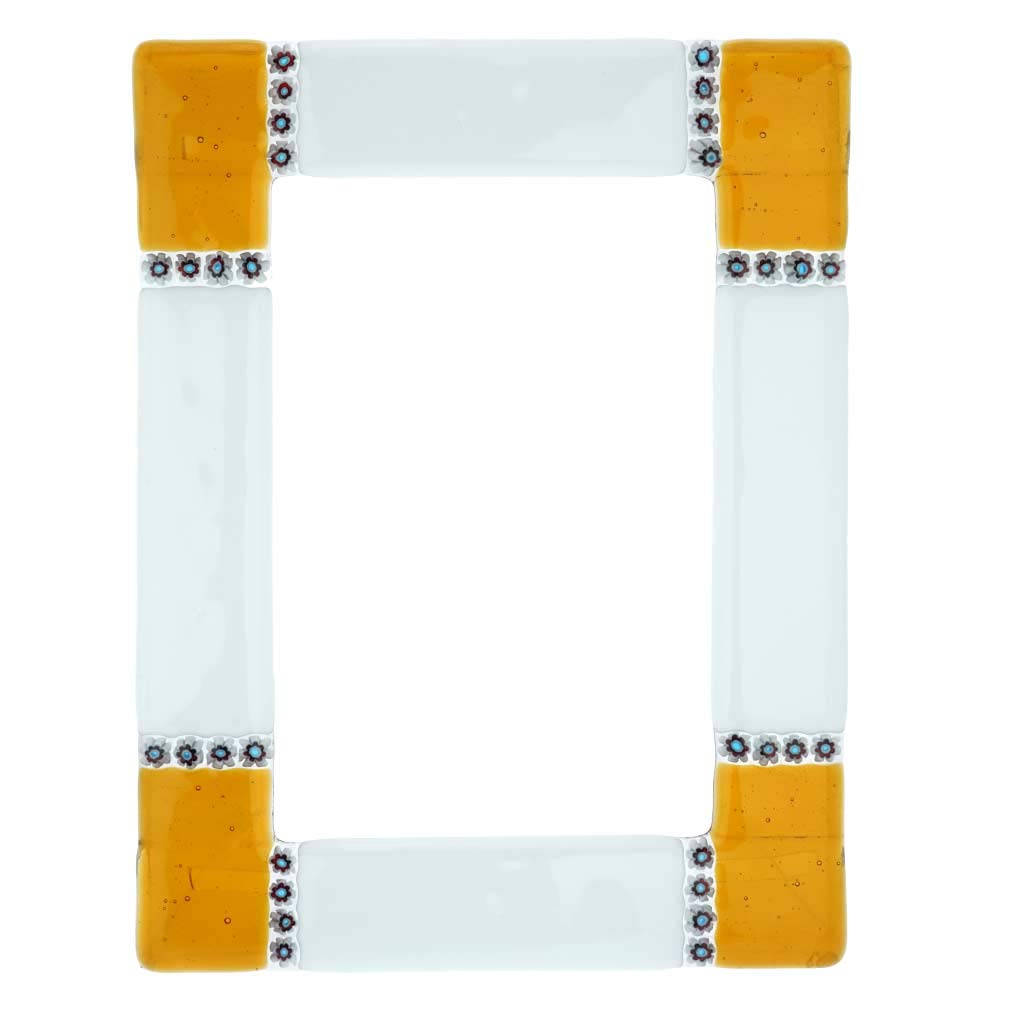 Venetian Murano Glass Photo Frame - Handcrafted 4x6 Inch Ducale Style for Wall or Tabletop Display - Perfect for Weddings, Anniversaries & Home Decor