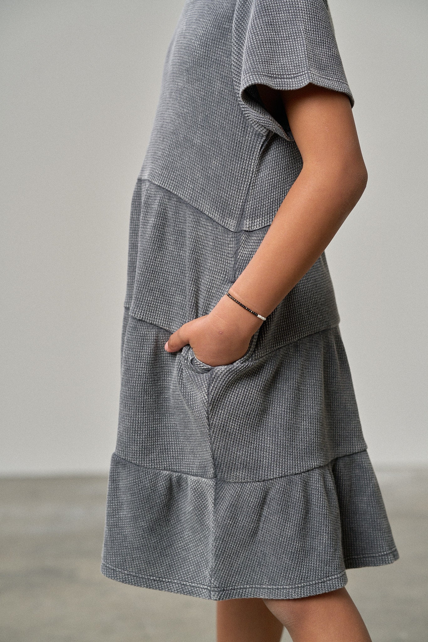 Acid Wash Waffle Dress - Black | Stylish & Comfortable Women's Casual Dress for Everyday Wear, Date Night & Summer Outfits