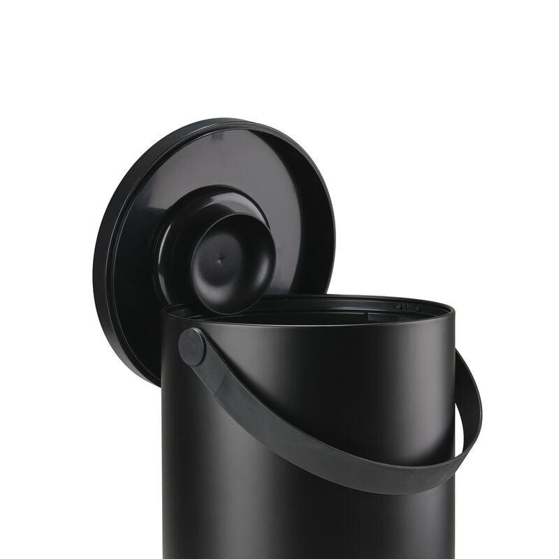 ZONE DENMARK 22L Circular Waste Bin - 44cm Height, Black | Stylish & Durable Trash Can for Kitchen, Office, Bathroom
