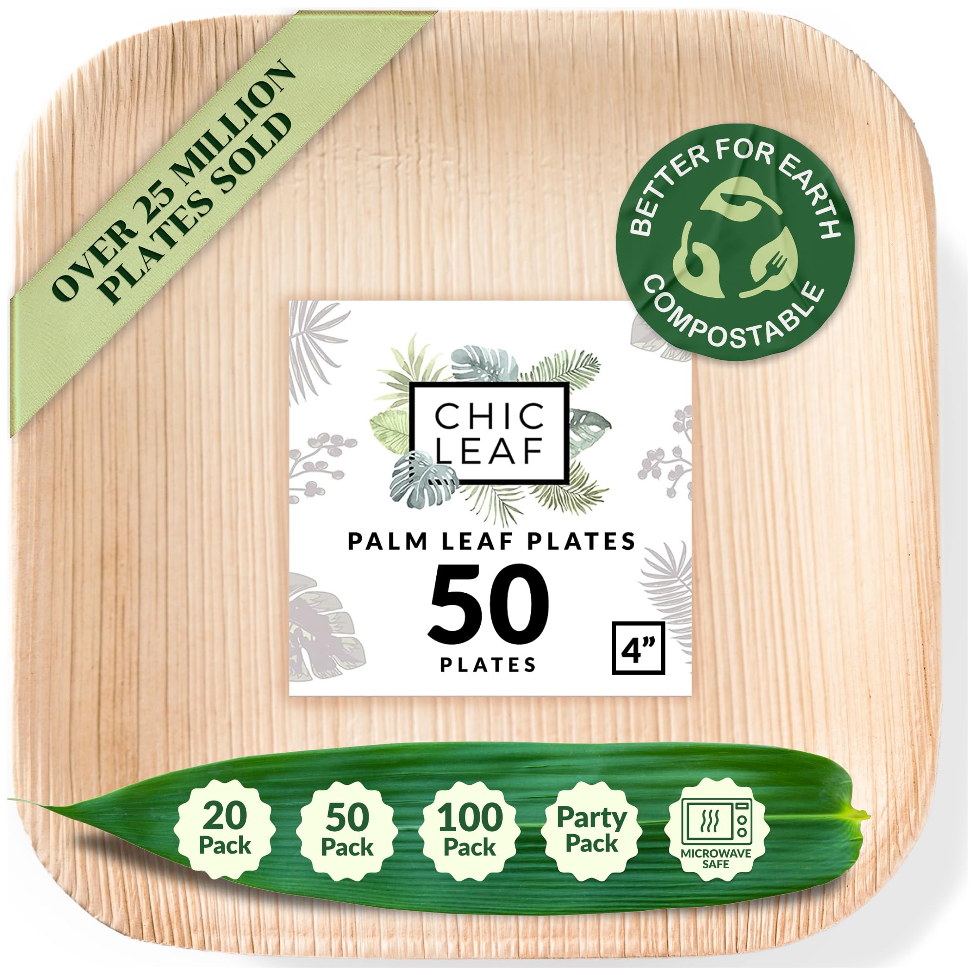 Eco-Friendly Compostable Palm Leaf Plates - 50 Pack 4