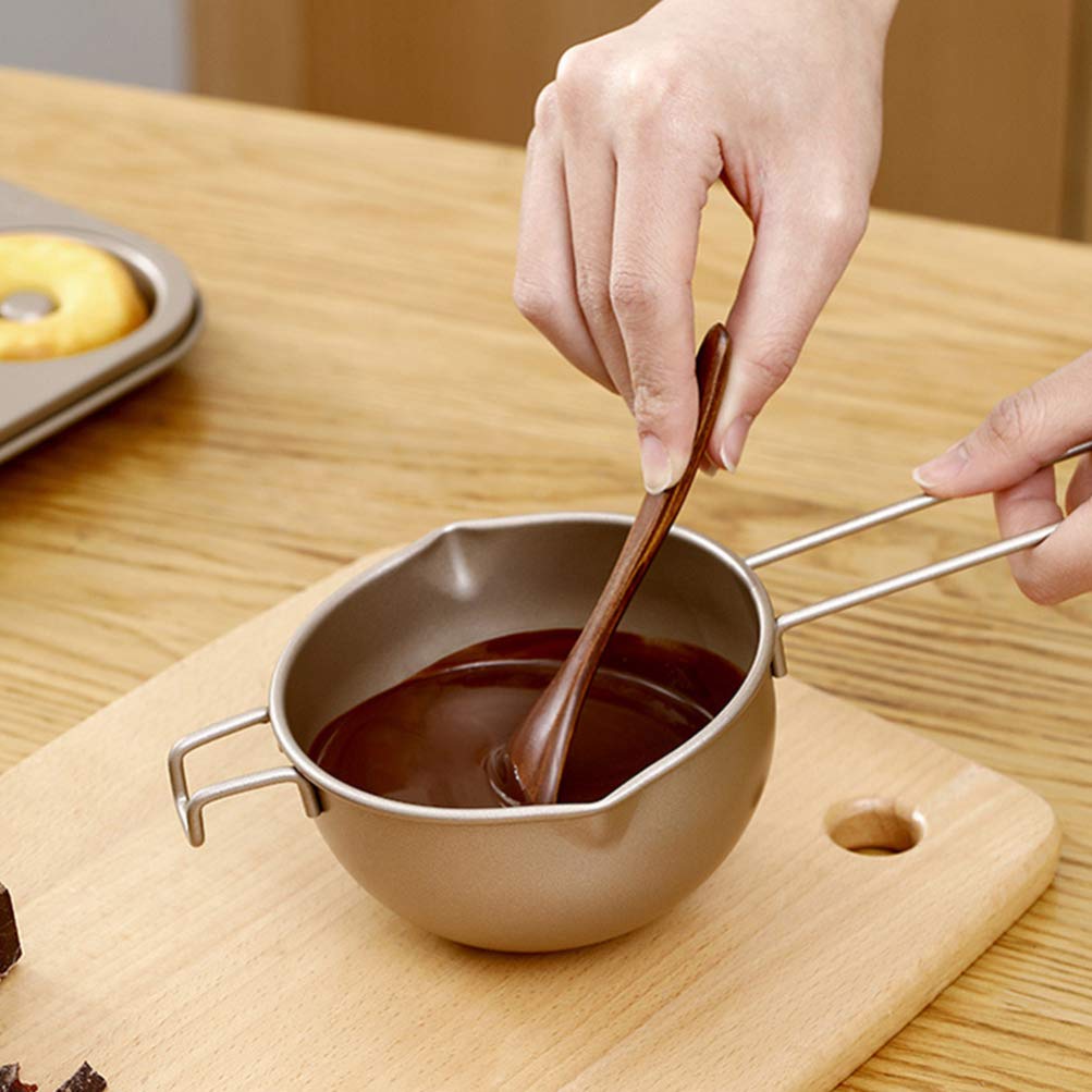 Cabilock 1-Piece Stainless Steel Chocolate Melting Pot - Double Boiler for Butter, Fondue & Milk - Mini Candle Heating Utensil for Candy Making, Baking & Coffee (Turkey Carbon Steel, One-Piece Baby Safe Design) - Perfect for Home Kitchens, Bakeries & DIY Dessert Parties