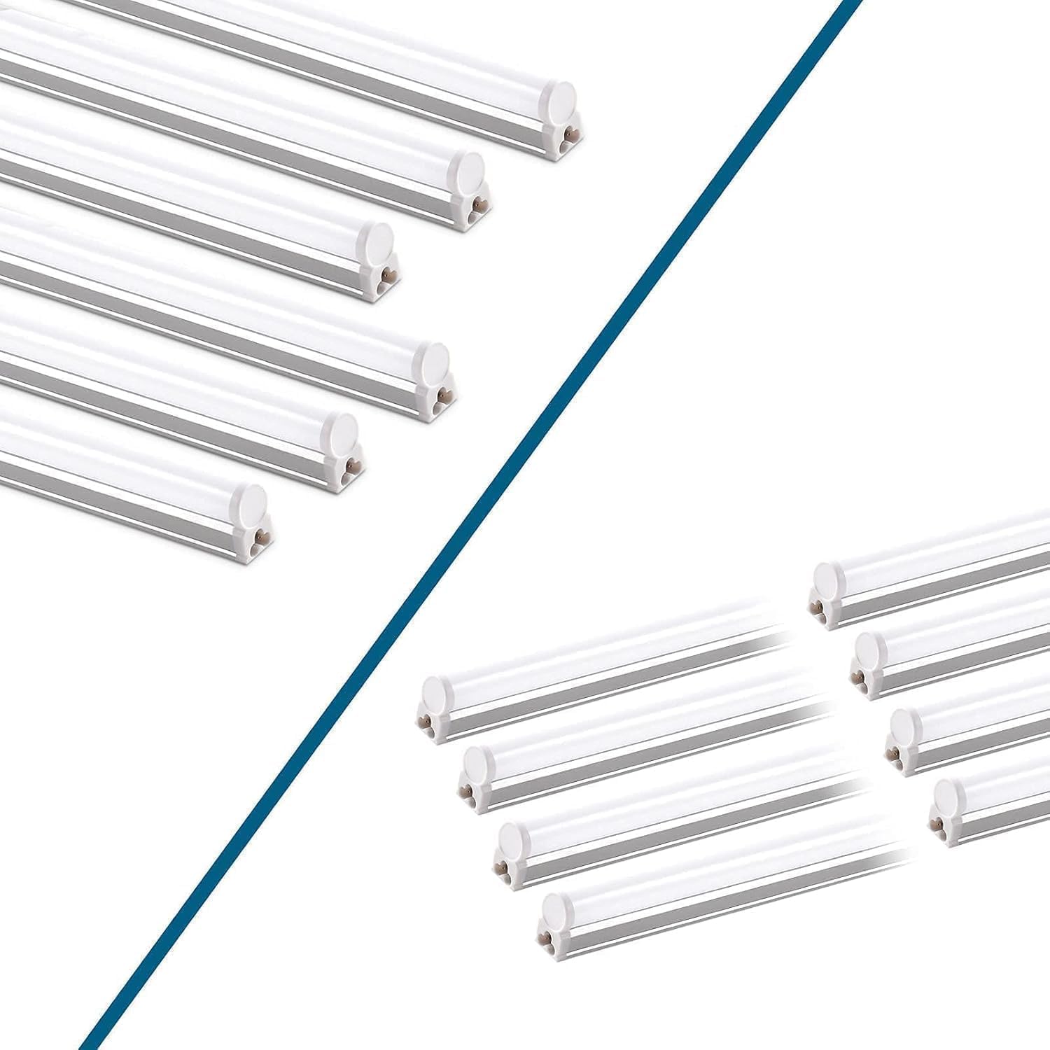 Barrina 14-Pack LED T5 Integrated Fixtures, 4FT 20W Super Bright White (6500K, 2200lm) - Shop Lights, Ceiling & Under Cabinet Lighting with Built-in On/Off Switch - Perfect for Garages, Workshops, Kitchens & Retail Spaces