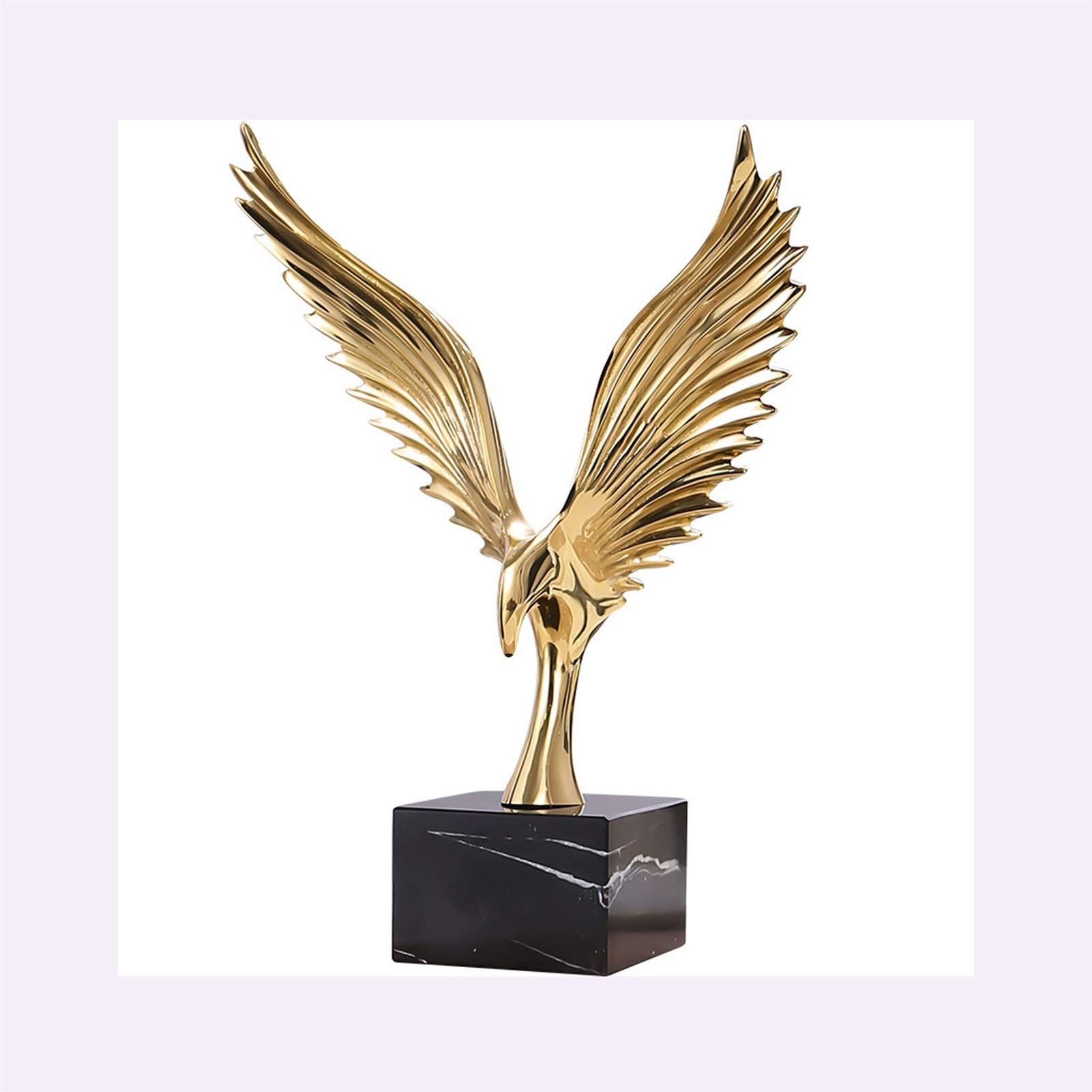Eagle Spreading Wings Marble Statue - Handcrafted Desktop Sculpture for Home & Office Decor | Perfect for Bookshelf, Desk, and Gift Giving