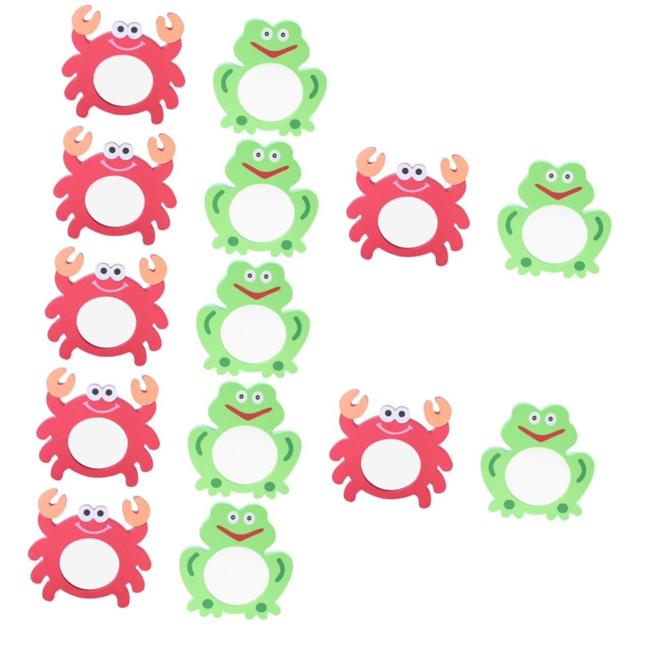 FAVOMOTO 14 Pcs EVA Cartoon Bath Toys - Waterproof Baby Mirror, Educational Travel Mirror for Toddlers, Fun Bathtime & Sensory Play (Red) - Perfect for Bath Time, Baby Development & Travel Accessories