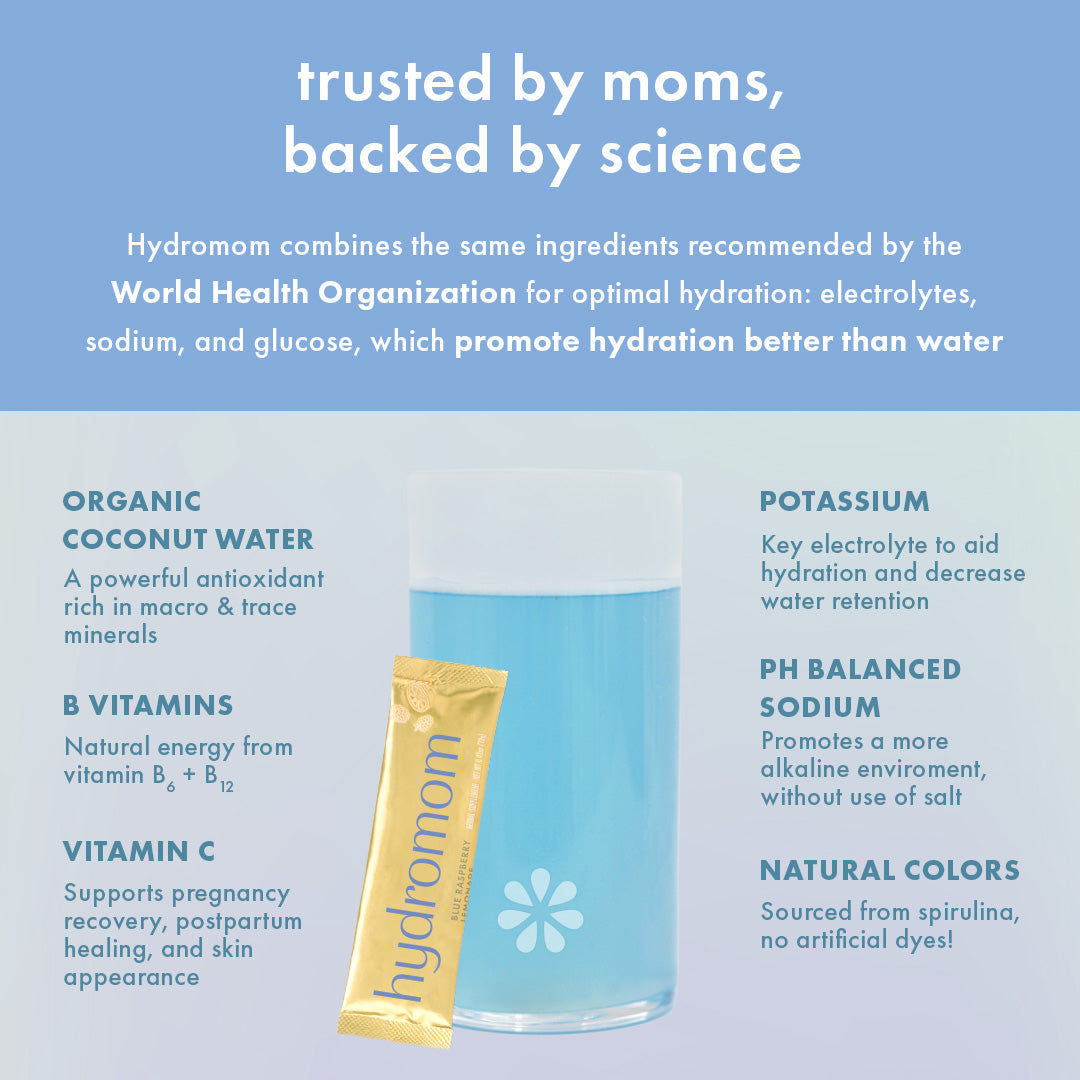 BOOBIE Hydromom – Superfood Electrolyte Drink Powder for Pregnancy & Postpartum – Hydration & Recovery Support for Breastfeeding Moms – Perfect for Morning Sickness & Post-Workout Replenishment