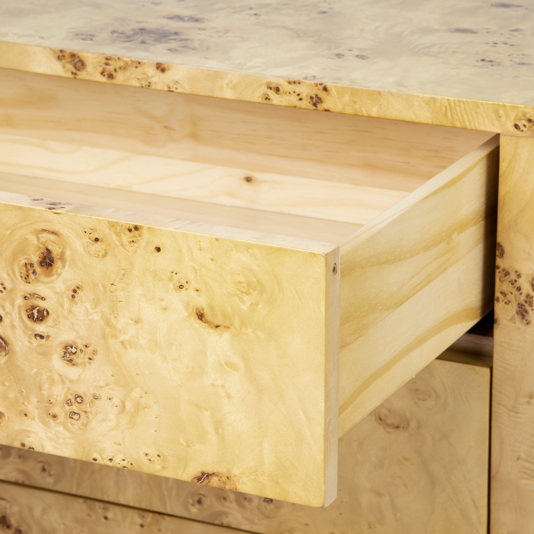 Cole 3-Drawer Nightstand with Burl Wood Finish - Perfect for Bedroom, Living Room & Office Storage