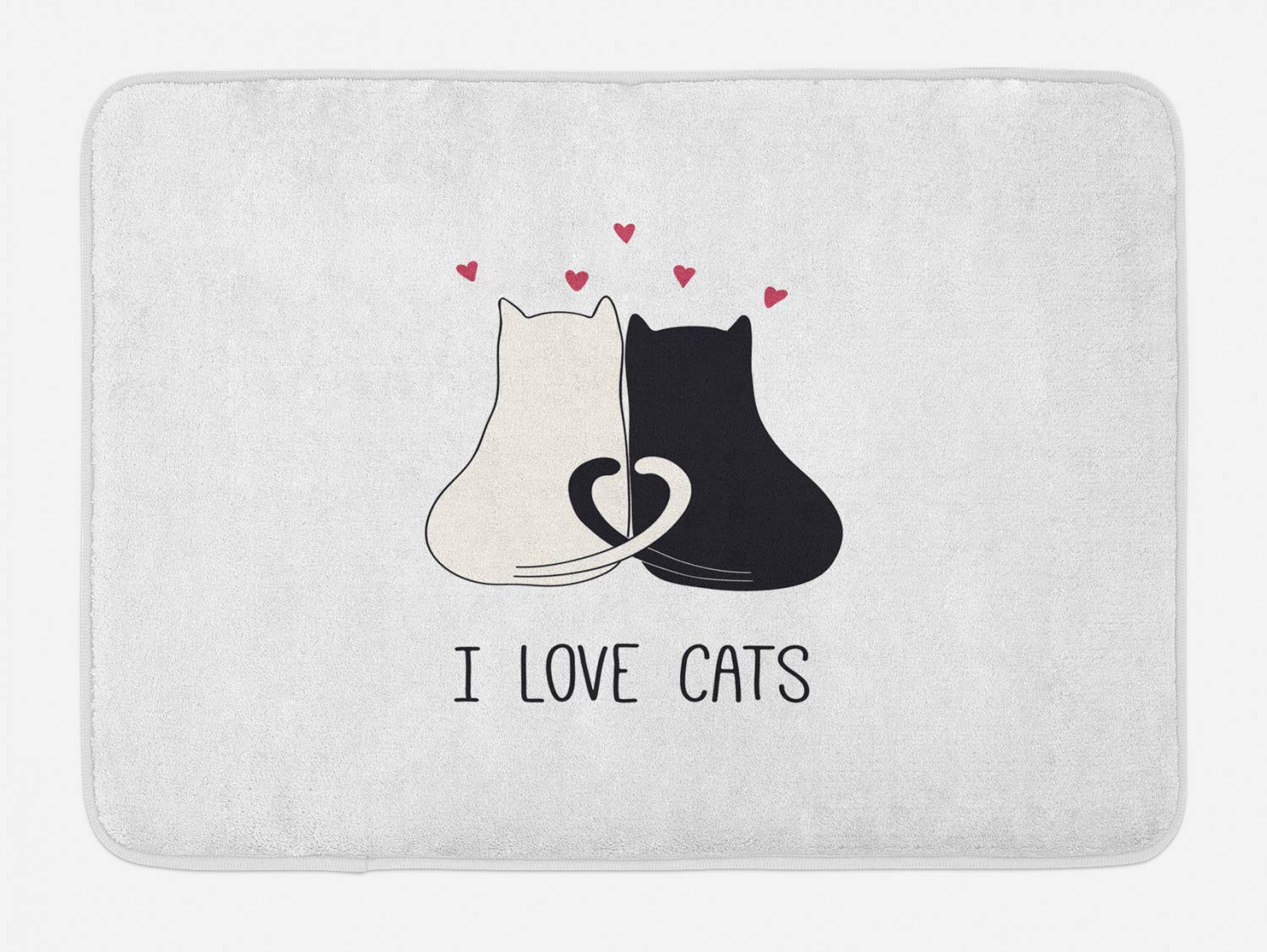 Ambesonne Plush Non-Slip Bath Mat for Cat Lovers - 30.2