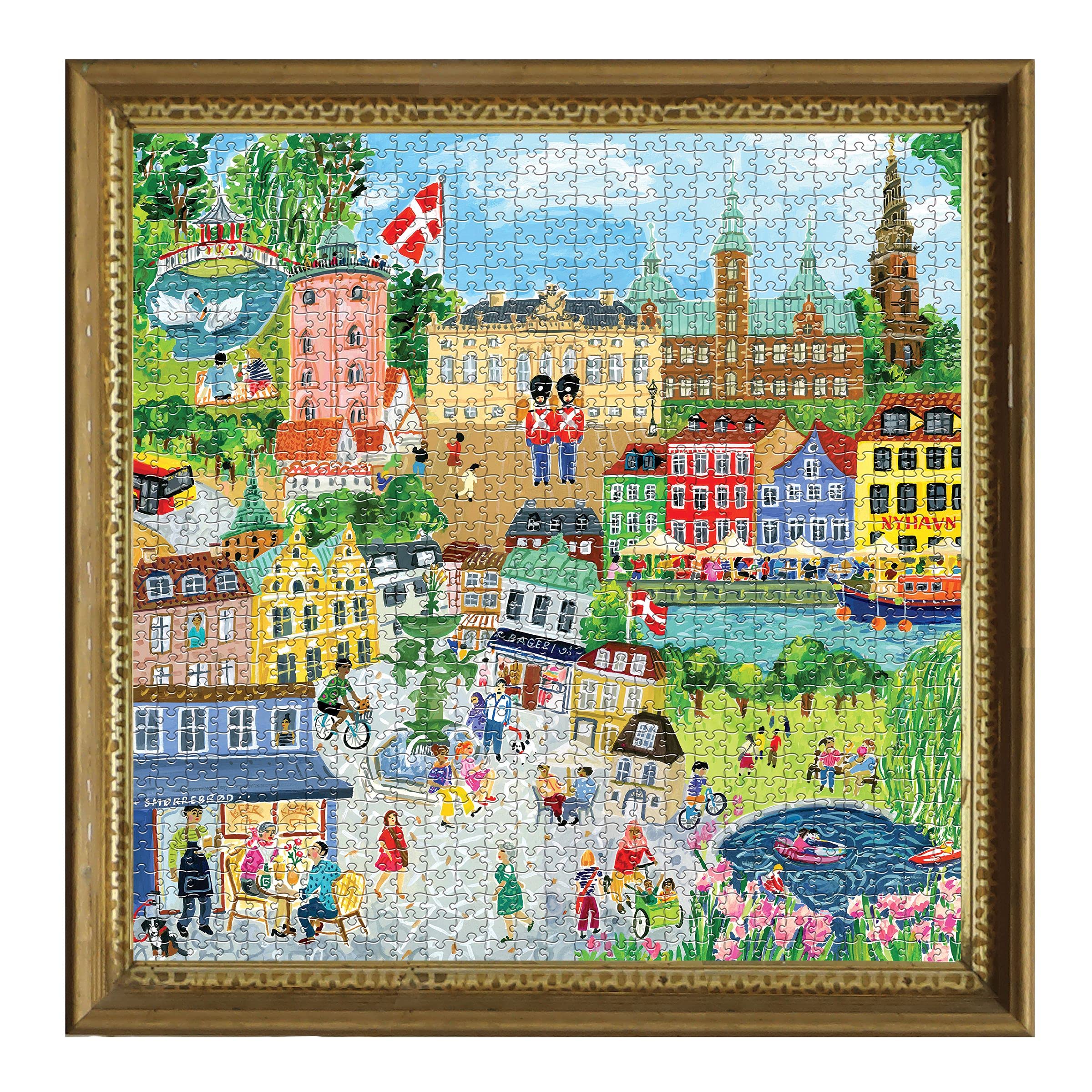 eeBoo Piece and Love Copenhagen 1000-Piece Square Adult Jigsaw Puzzle - Premium Glossy Finish, Sturdy Pieces with Minimal Puzzle Dust - Perfect for Family Game Nights, Relaxation & Home Decor