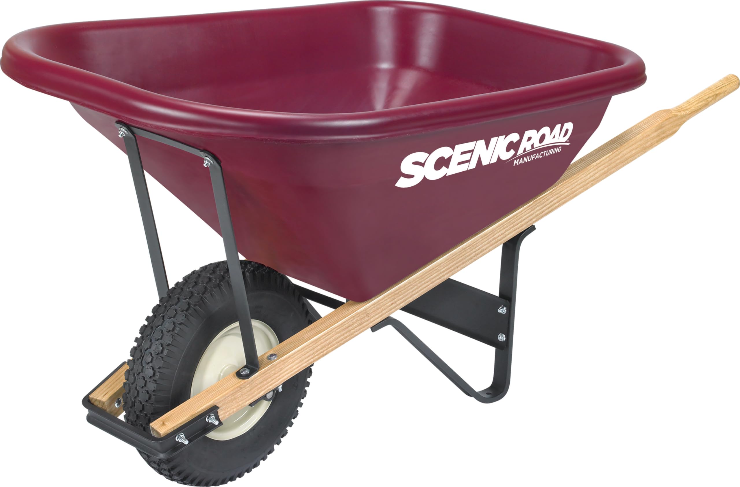 SCENIC ROAD 8 Cu Ft Single-Wheel Wheelbarrow with 16