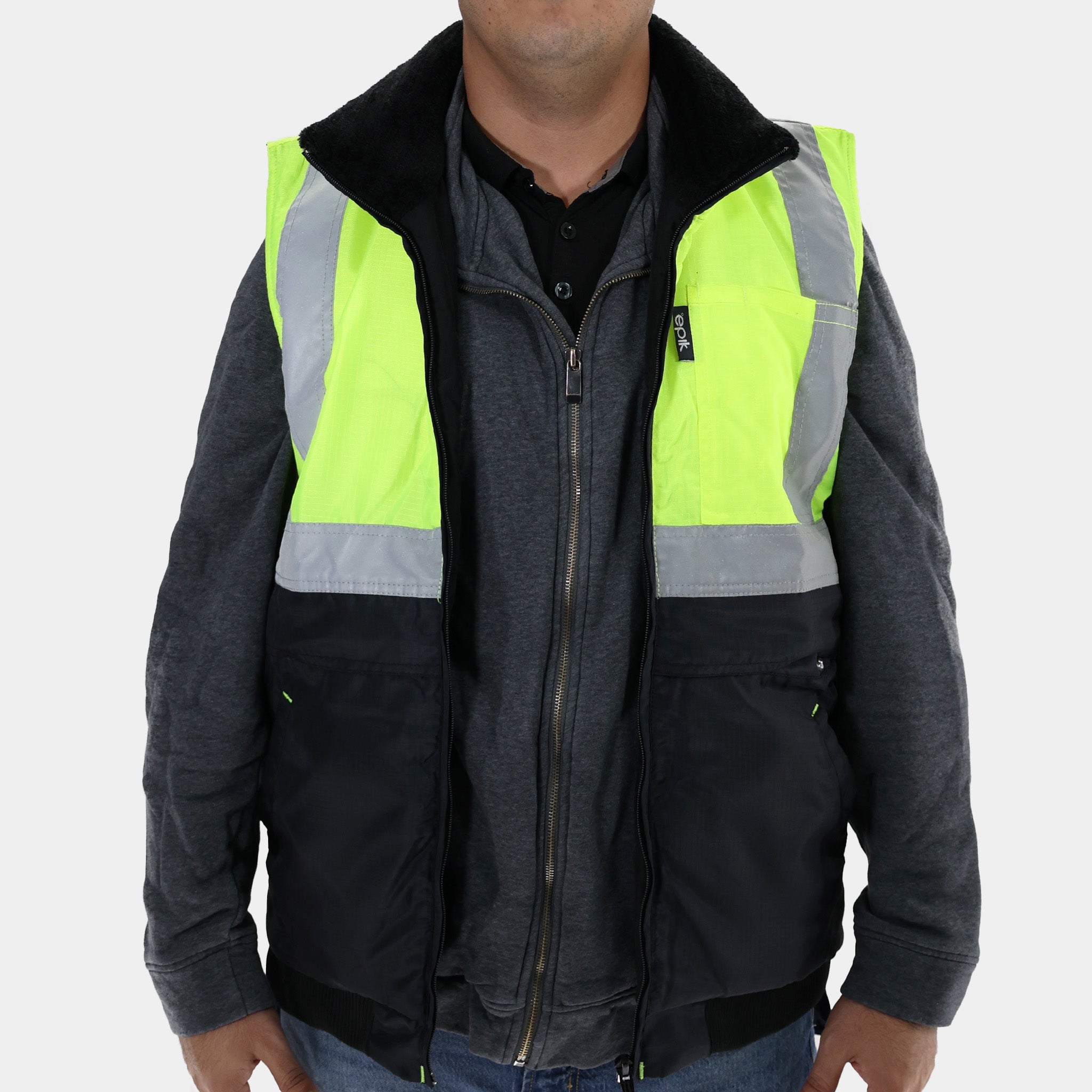 High Visibility Reflex Safety Vest - Yellow Reflective Work Vest for Construction, Running & Cycling | ANSI Certified for Outdoor Safety Gear
