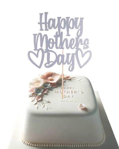 Happy Mother’s Day Cake Topper, Silver