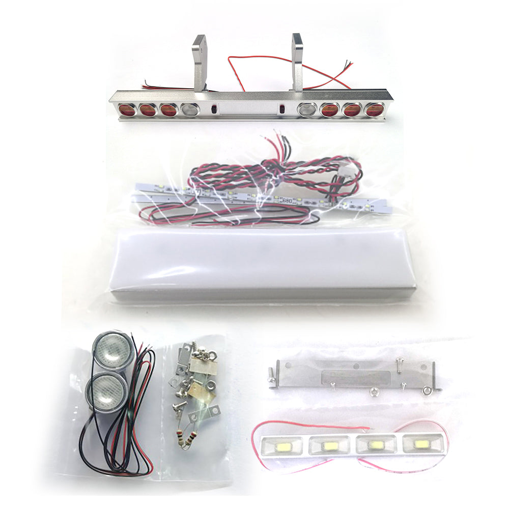 1/14 Scale Universal LED Light Kit for Tamiya 56323 RC Tractor & Construction Vehicles - Durable Spare Parts for Radio Controlled Trucks - Perfect for Nighttime Operation & Realistic Model Displays