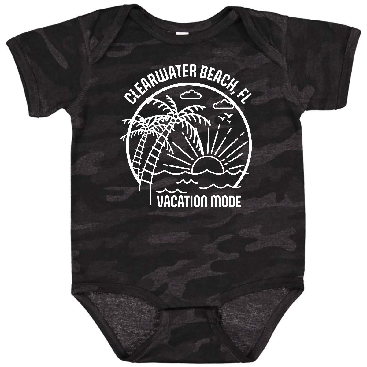Inktastic Summer Vacation Mode Clearwater Beach Florida Baby Bodysuit - Cute Florida Beach Outfit for Infants & Toddlers - Perfect for Beach Trips, Family Vacations & Photo Shoots