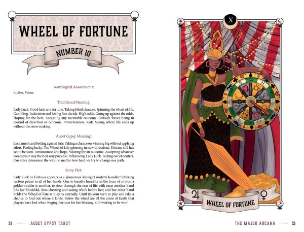 Auset Gypsy Tarot Cards - Authentic 78-Card Divination Deck for Psychic Readings, Fortune Telling & Spiritual Guidance | Perfect for Beginners & Professional Readers