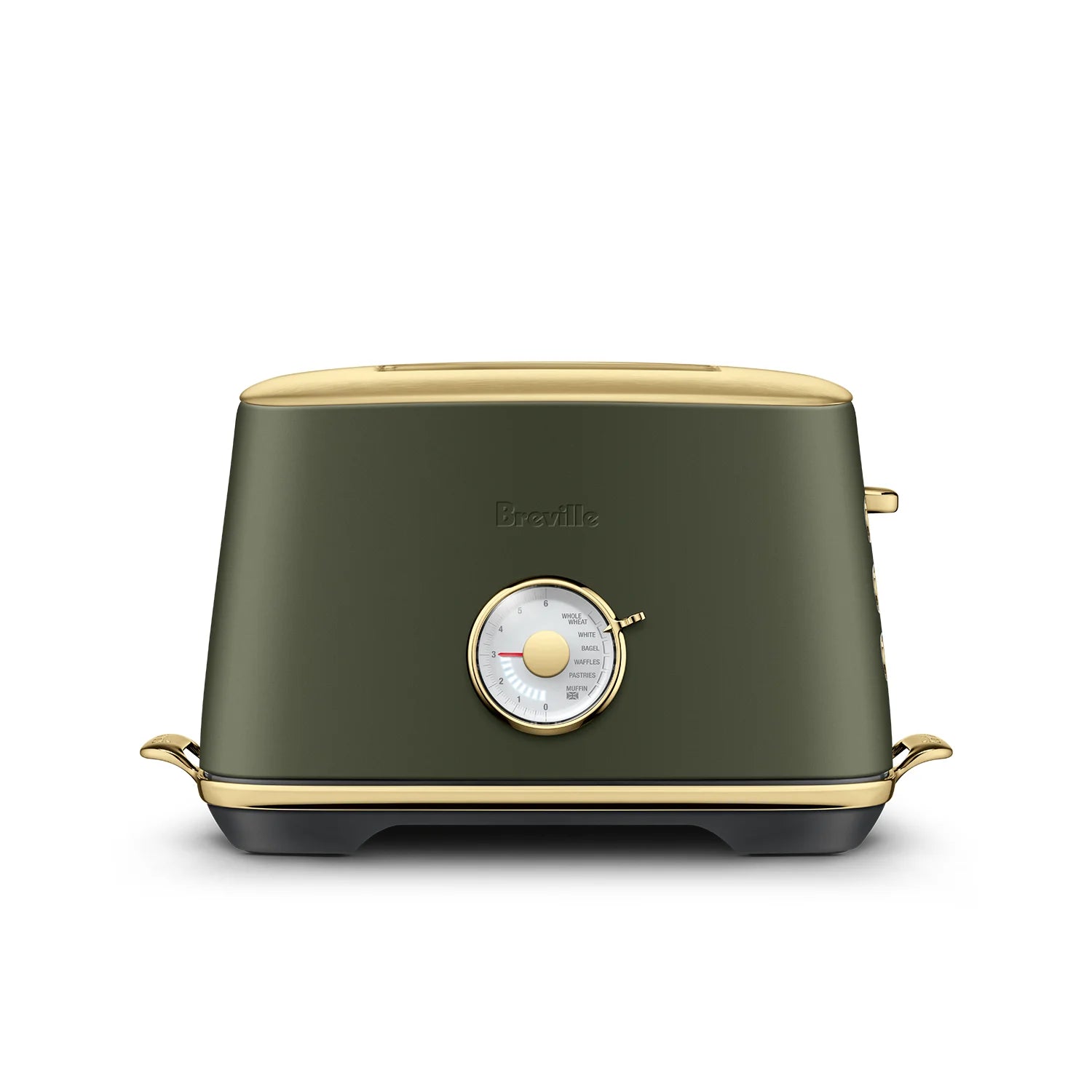 Breville The Toast Select Luxe 2-Slice Toaster in Olive Tapenade Brass (BTA735OLB) - Perfect for Breakfast, Brunch & Small Kitchens