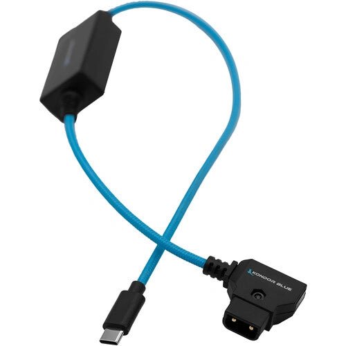 Kondor Blue D-Tap to USB-C Power Delivery Cable - 16 Inch Fast Charging Cord for Mirrorless Cameras (Sony A7, Canon R5) - Perfect for Vlogging, Photography & On-the-Go Charging (Blue)