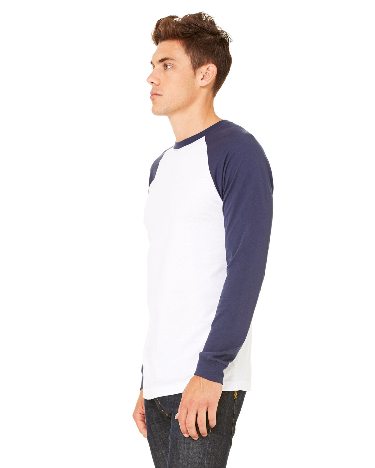 Bella + Canvas 3000C Men's Soft Cotton Long Sleeve Baseball Jersey T-Shirt - Comfortable Crew Neck Tee for Casual Wear, Sports & Team Uniforms
