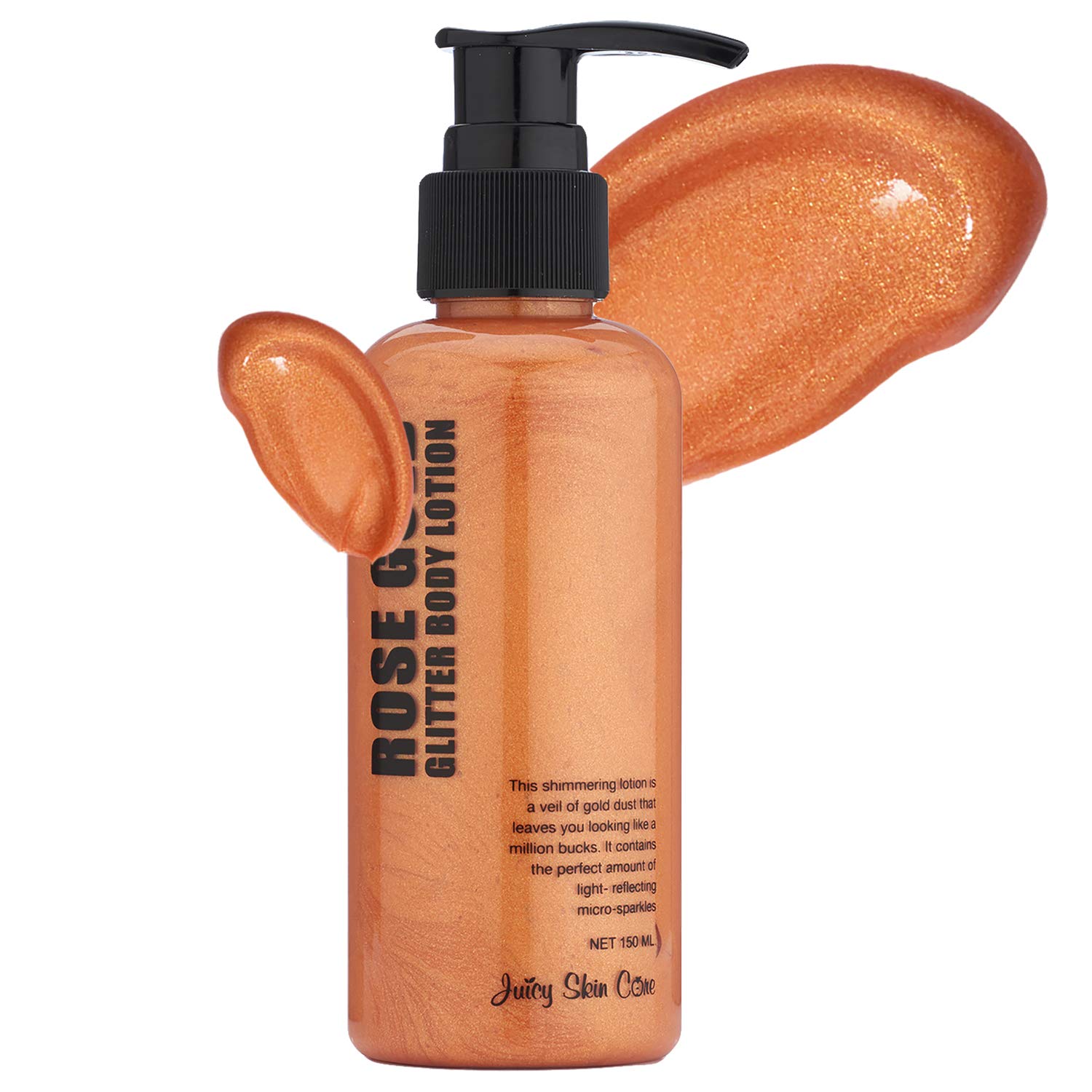 Rose Gold Glitter Body Lotion - Hydrating & Smoothing Moisturizer with Shimmer, 1 Fl Oz (Pack of 1) for Parties, Festivals & Special Occasions