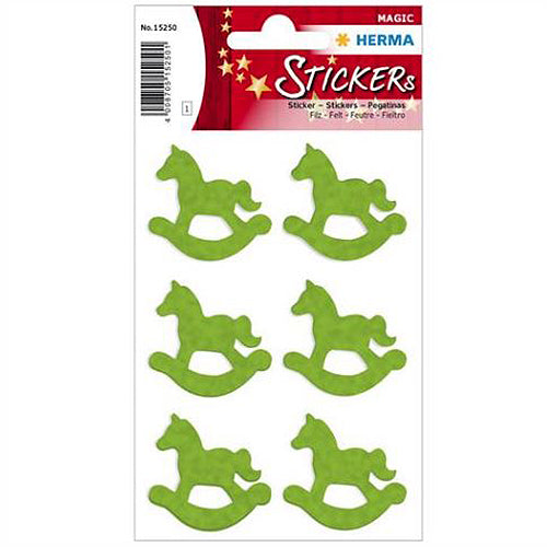 Rocking Horse Stickers - Light Green Felt Decals (15250) for Kids' Room Decor, Scrapbooking & DIY Crafts