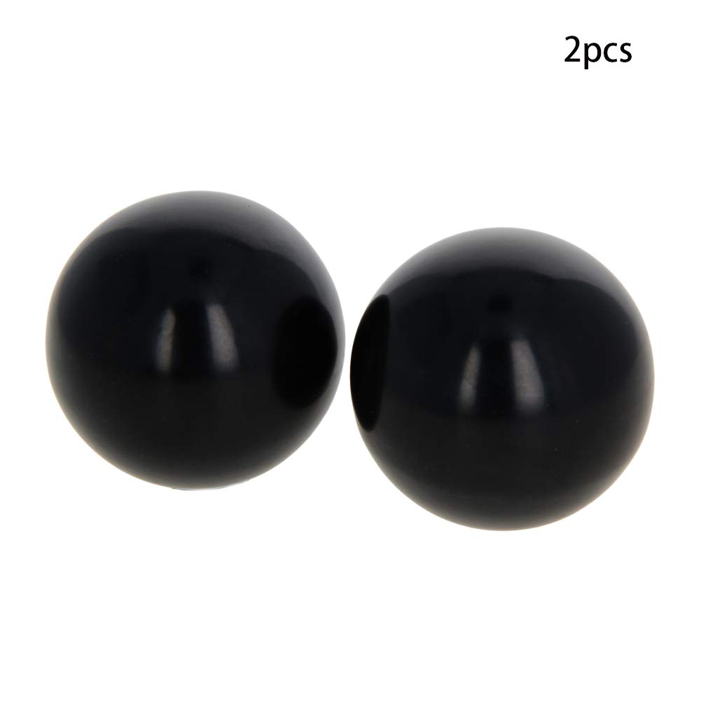 Bettomshin 2-Pack M12 Female Thread Thermoset Ball Knobs - 40mm Diameter Bakelite Handles with Smooth Rim (Black) - No Twist Design for Lawn Mowers & Exercise Equipment - Perfect for Easy Grip on Outdoor Power Tools and Gym Machines