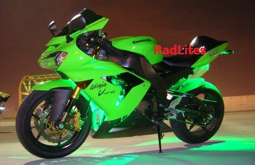 12-Piece Green LED Motorcycle Light Kit with Remote Control & Multiple Effects - Brightest Lights for Night Riding, Bike Shows, and Custom Motorcycle Upgrades