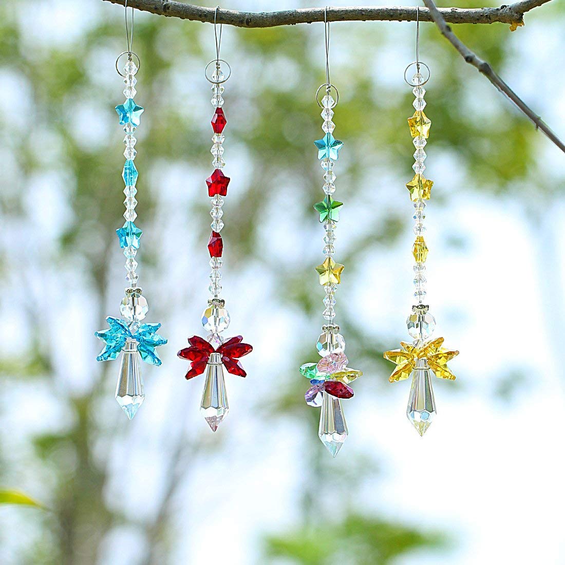 7-Piece Crystal Glass Guardian Angel Rainbow Maker Sun Catcher Set - Handmade Suncatchers for Windows, Gifts & Home Decor - Create Stunning Rainbows in Your Living Room, Bedroom or Garden