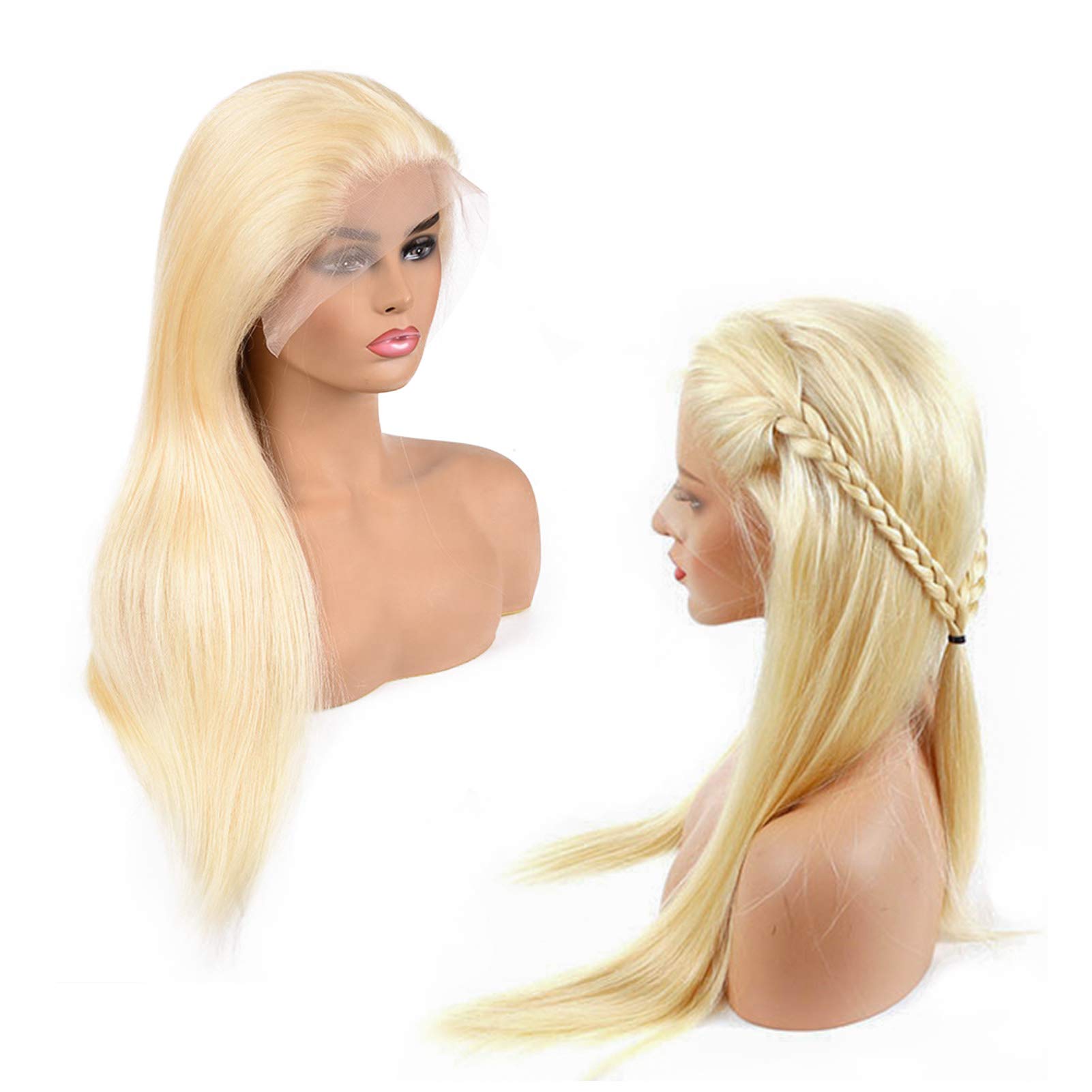 Ubetta 13x6 Brazilian Straight Lace Front Wig - 150% Density Blonde 613 Human Hair with Bleached Knots & Baby Hair | Pre-Plucked Lace Frontal Wig for Black Women (16 Inch) | Perfect for Daily Wear, Cosplay, and Special Occasions