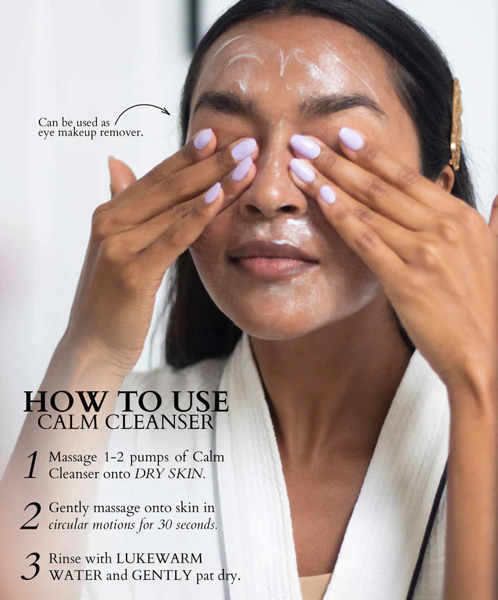 Fitglow Beauty Calm Cleanser - Gentle Face Wash for Sensitive Skin | Soothing & Hydrating Facial Cleanser | Perfect for Daily Skincare Routine & Post-Workout Refresh